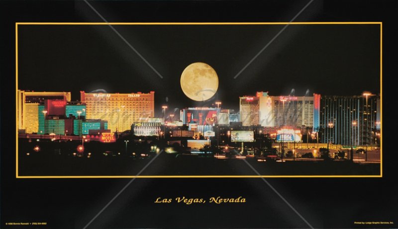 Full Moon Over Las Vegas Poster - Click Image to Close
