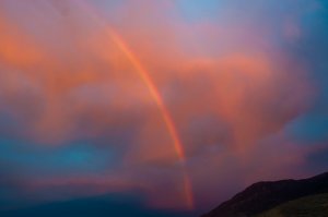 Sunset Rainbow at Walker Lake